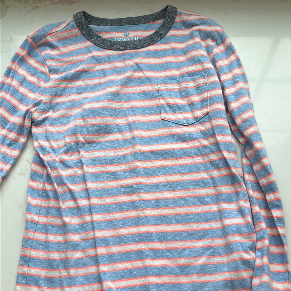 J. Crew Kids Long Sleeve Striped Tees - Burgundy, Green, Blue - Picture 3 of 4